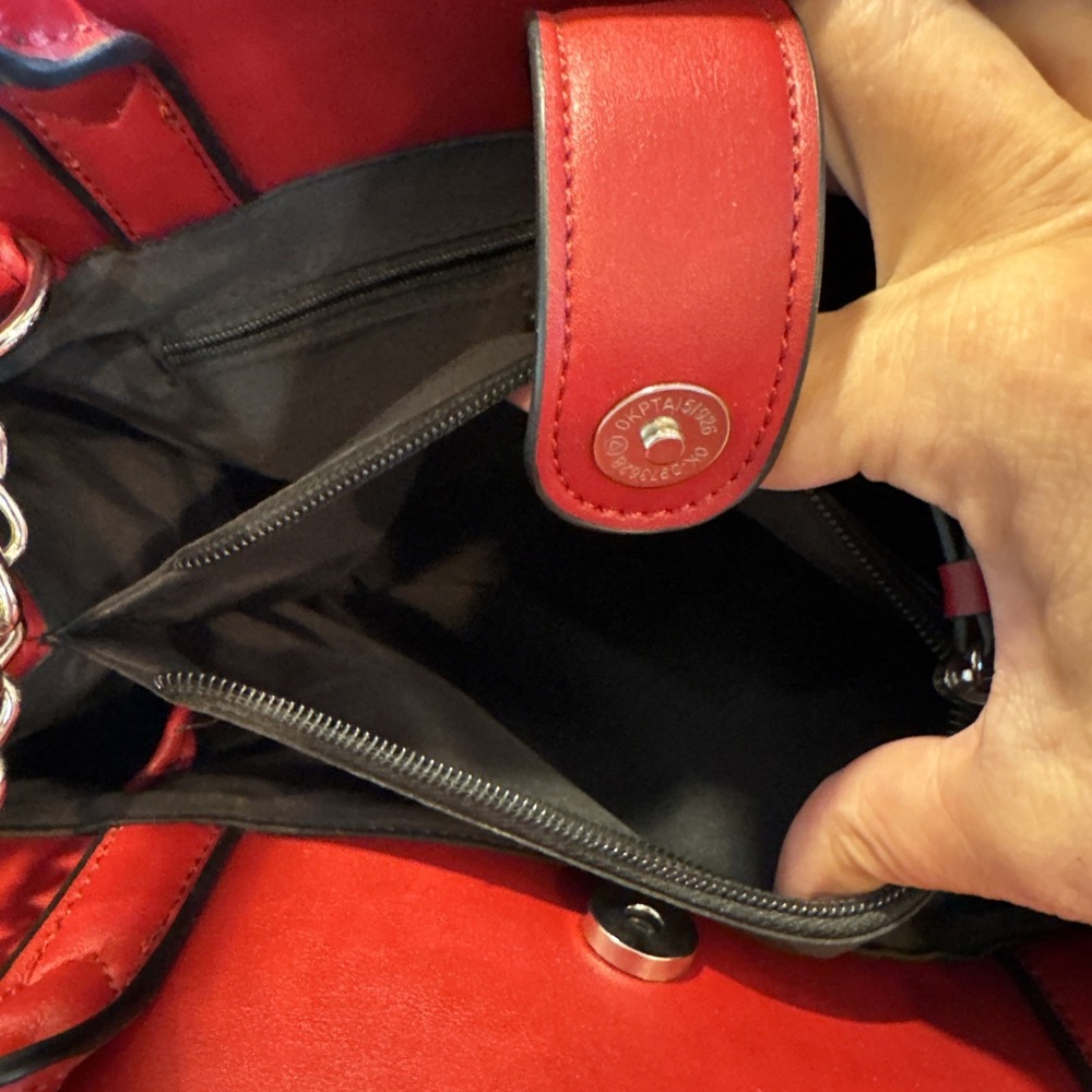 Nine West Red Satchel Purse‎ - Picture 7 of 13